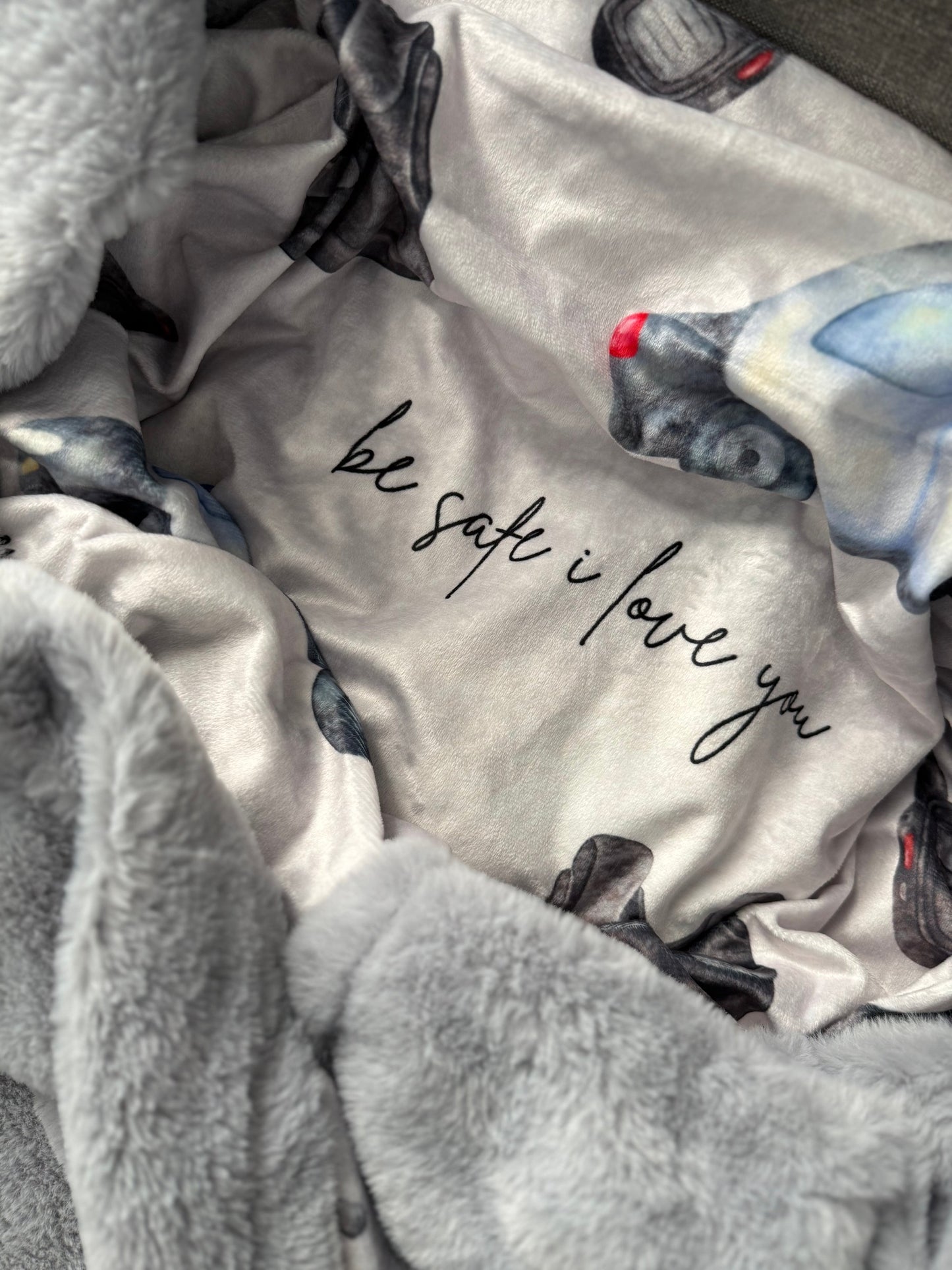 "Be Safe I Love You" 60x60 Plush Minky Blanket