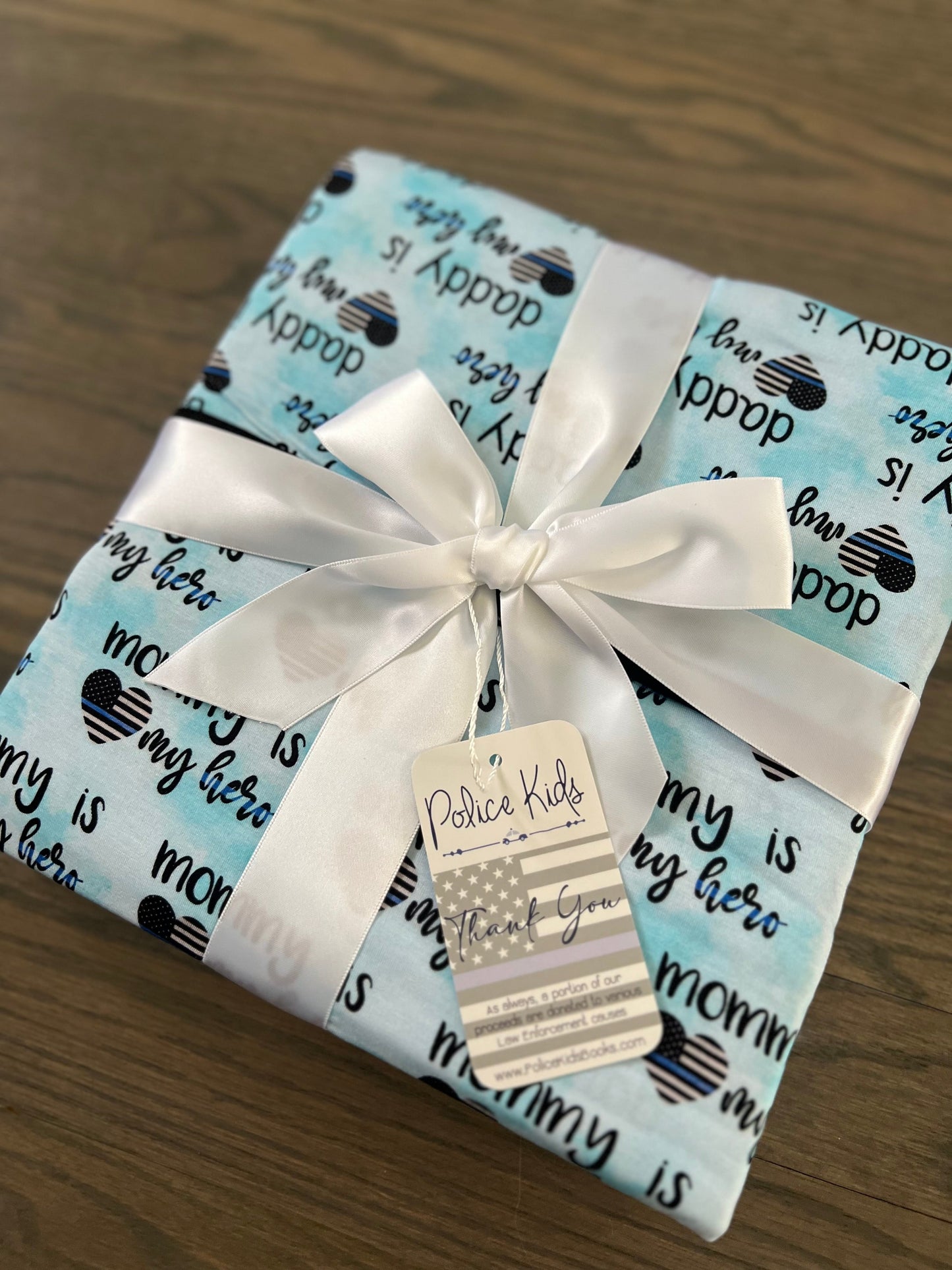 “Mommy AND Daddy’s Little Hero” 60x60 Double Sided Bamboo Blanket