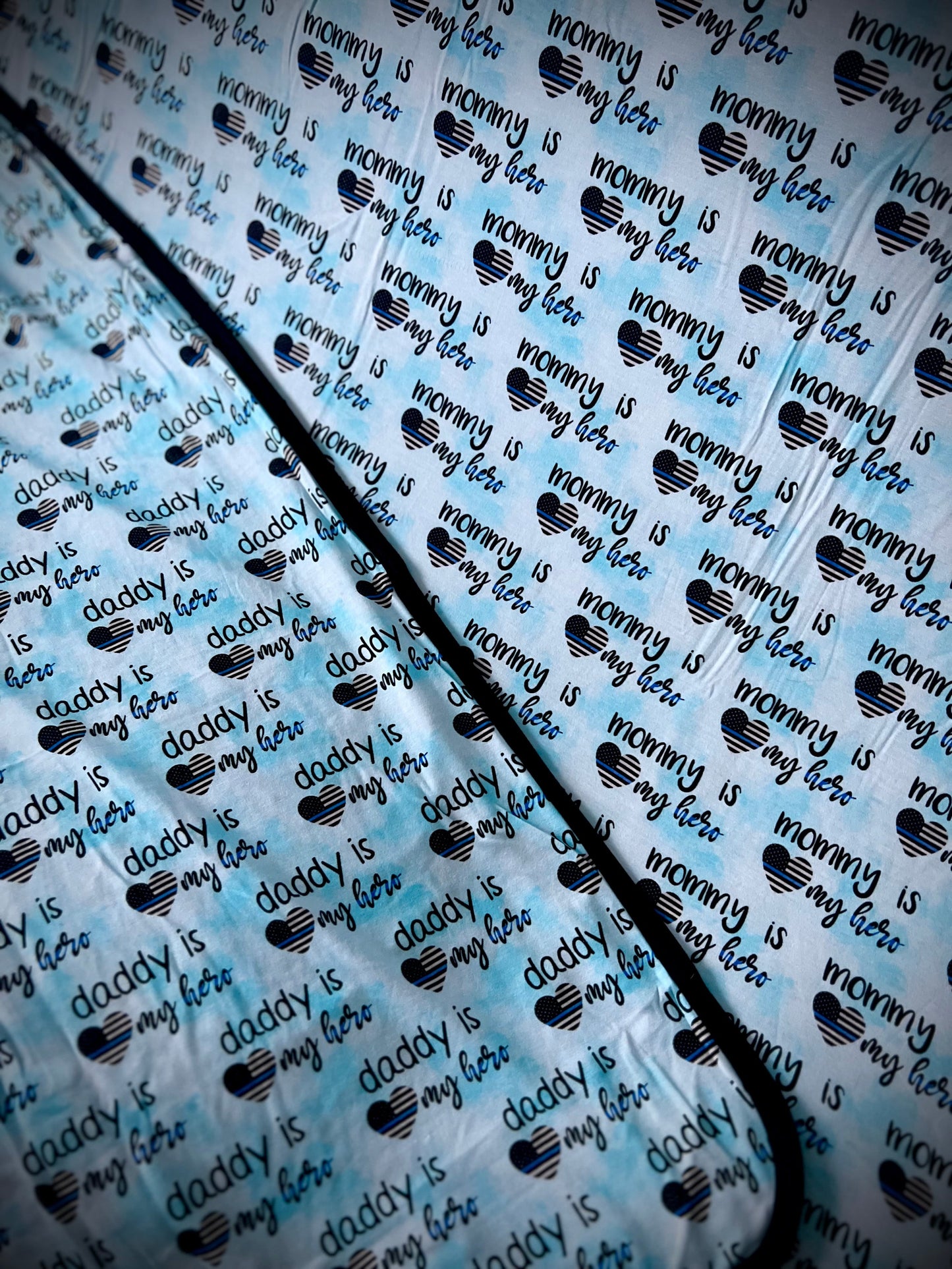 “Mommy AND Daddy’s Little Hero” 60x60 Double Sided Bamboo Blanket