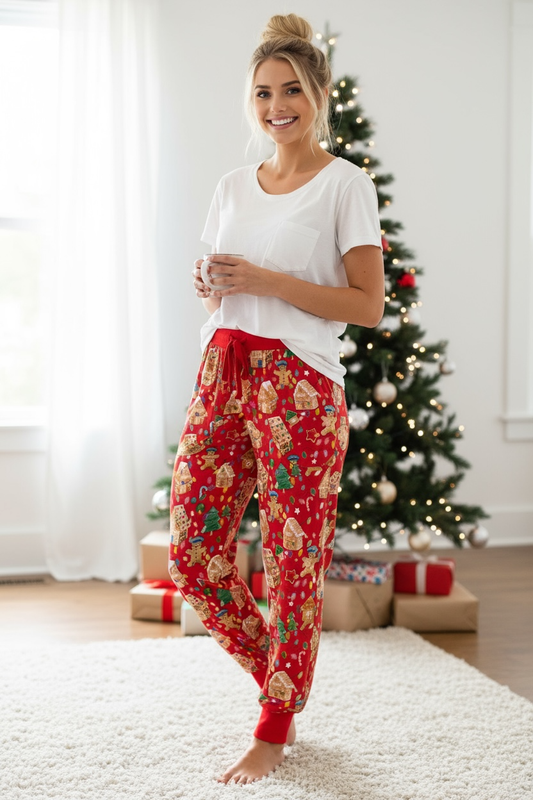 “Gingerbread Dept" Women Comfy Cozies Lounge Pants