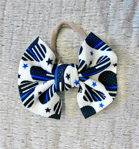 Thin Blue Sweethearts Nylon Bow