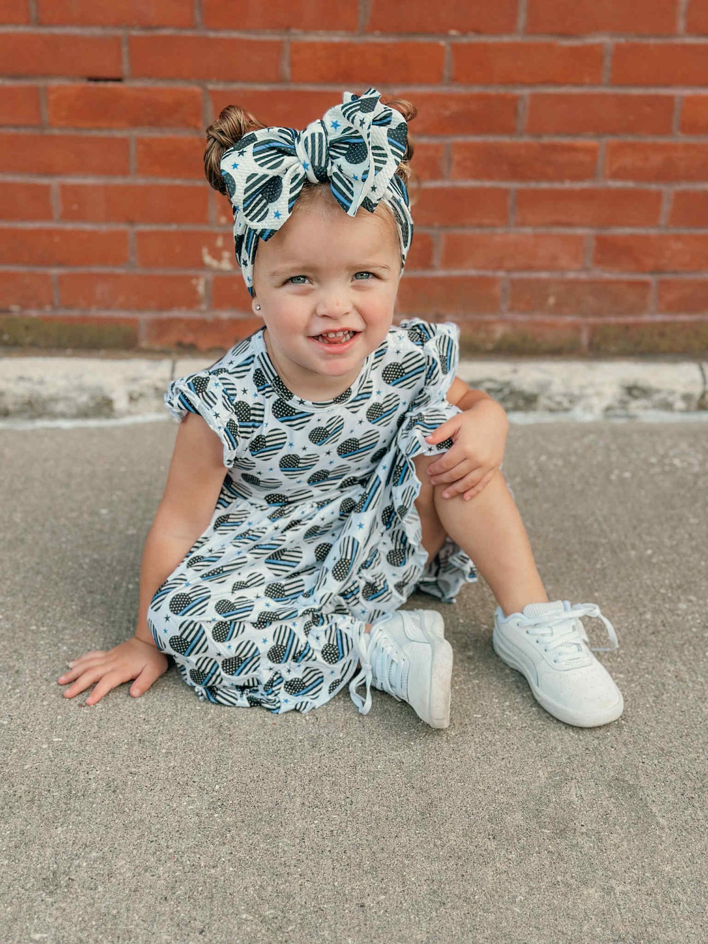 Thin Blue Sweethearts Biggie Bow