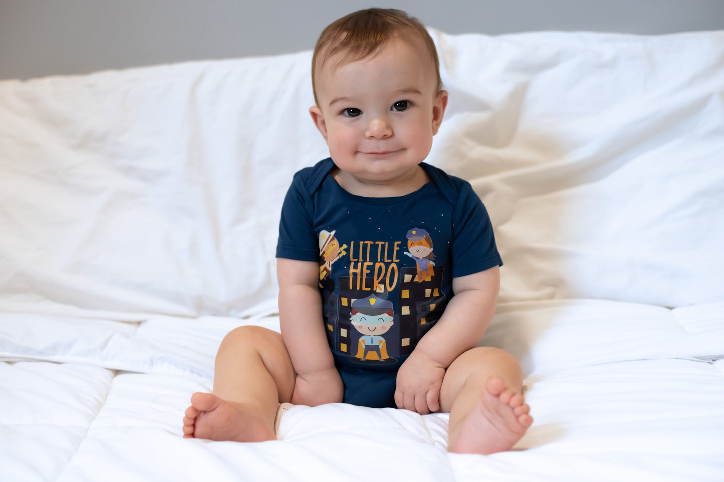 “Real-Life Superheroes” Little Hero Onesie Bodysuit