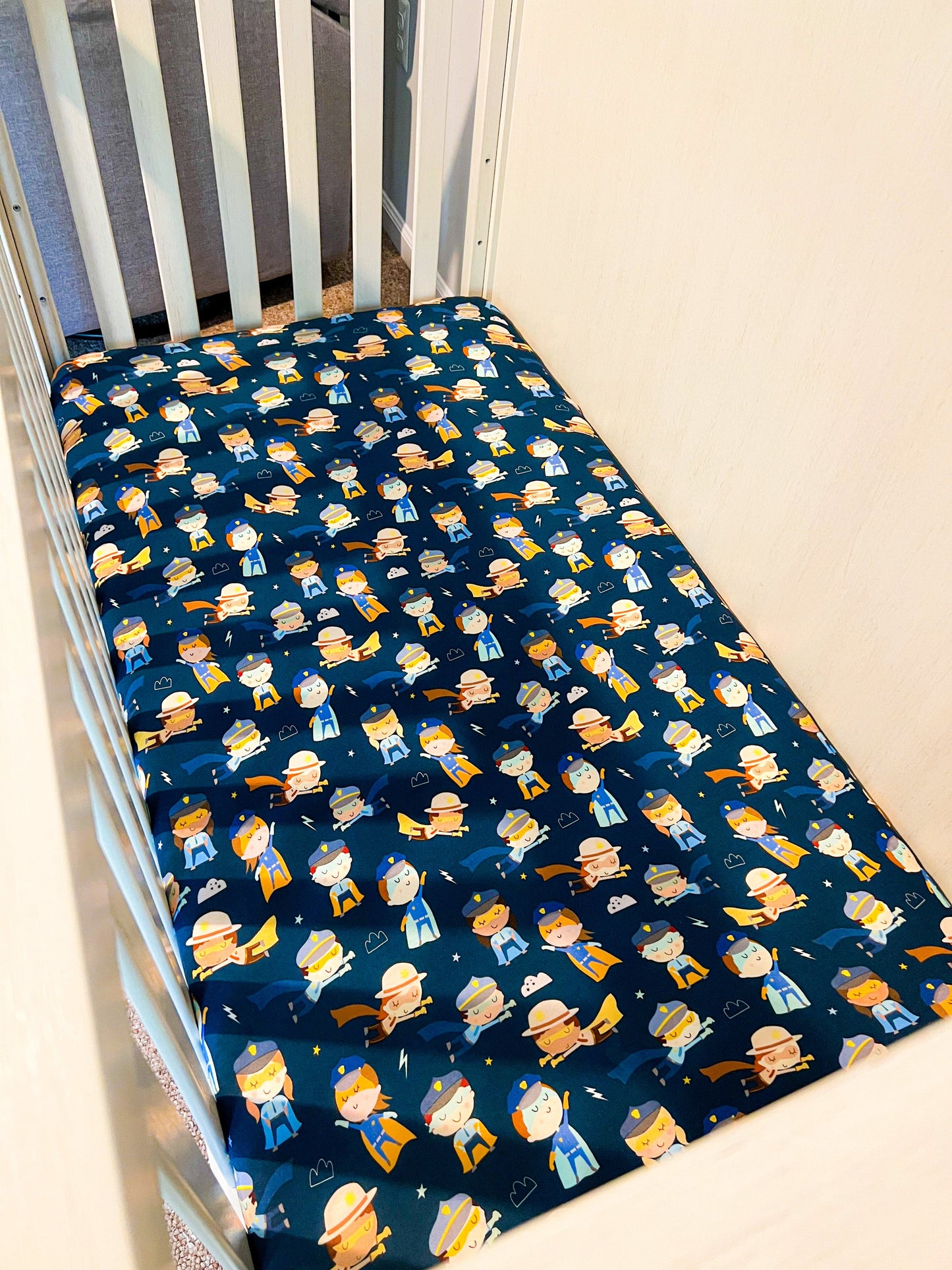 “Real-Life Superheroes”  Fitted Bamboo Crib Sheet