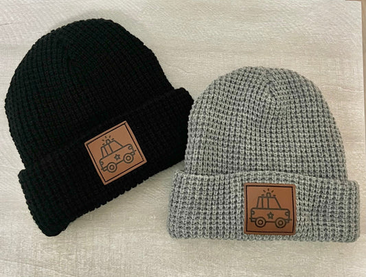 Police Car Waffle Knit Beanie