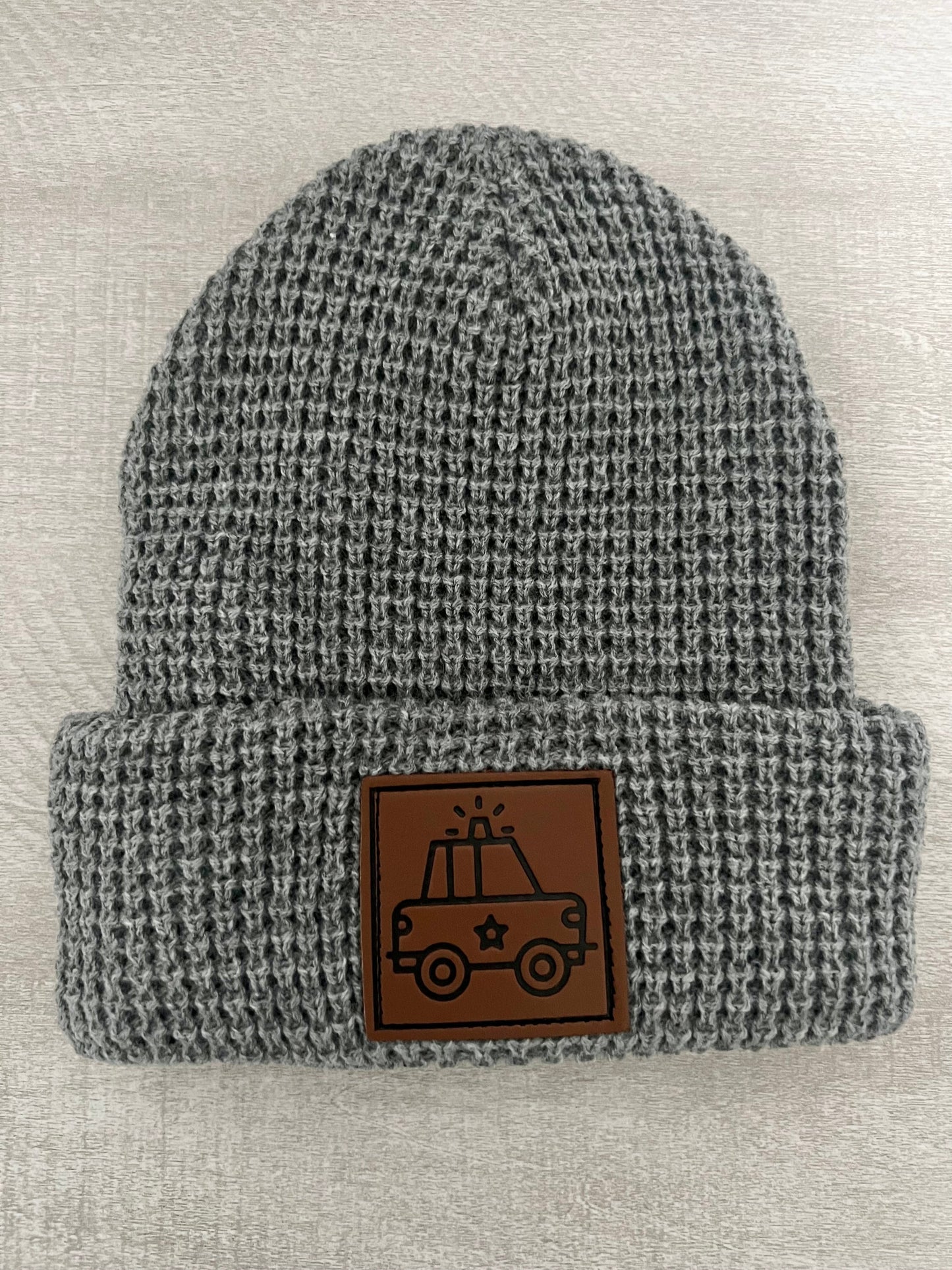 Police Car Waffle Knit Beanie