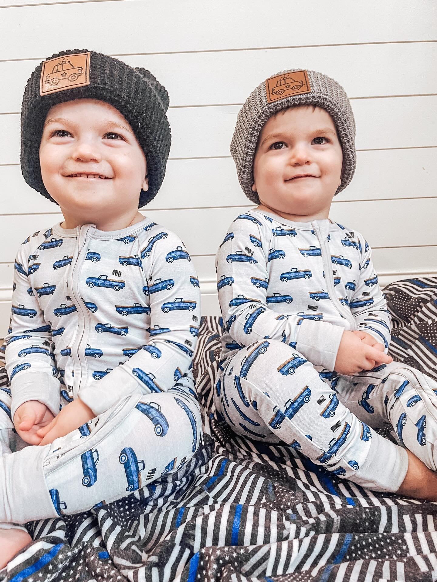 Police Car Waffle Knit Beanie