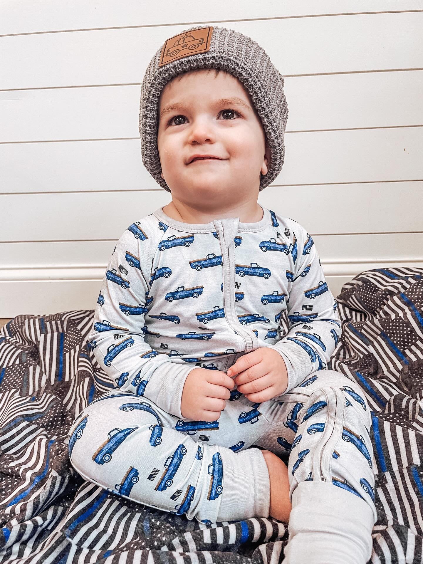 Police Car Waffle Knit Beanie