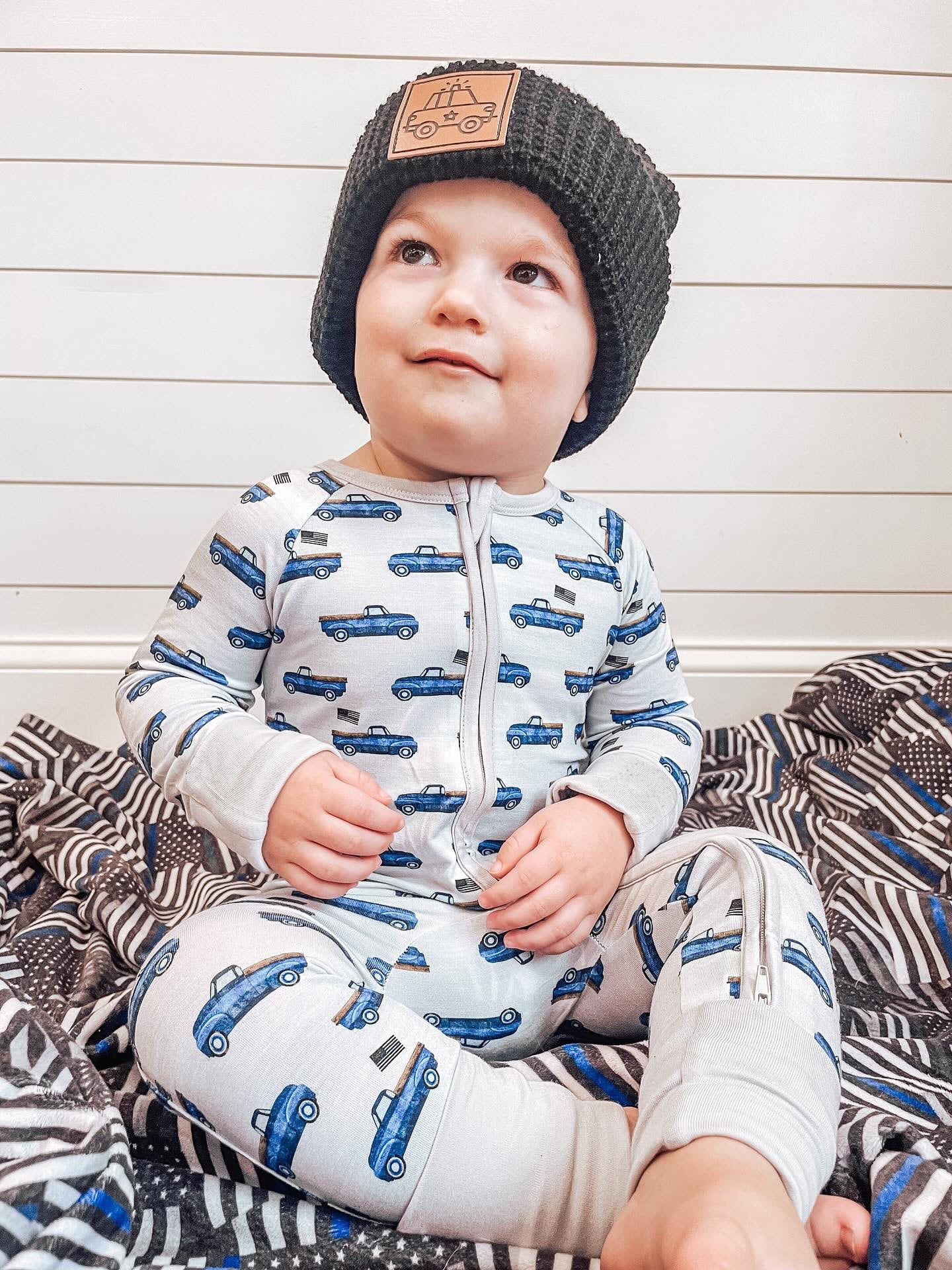 Police Car Waffle Knit Beanie