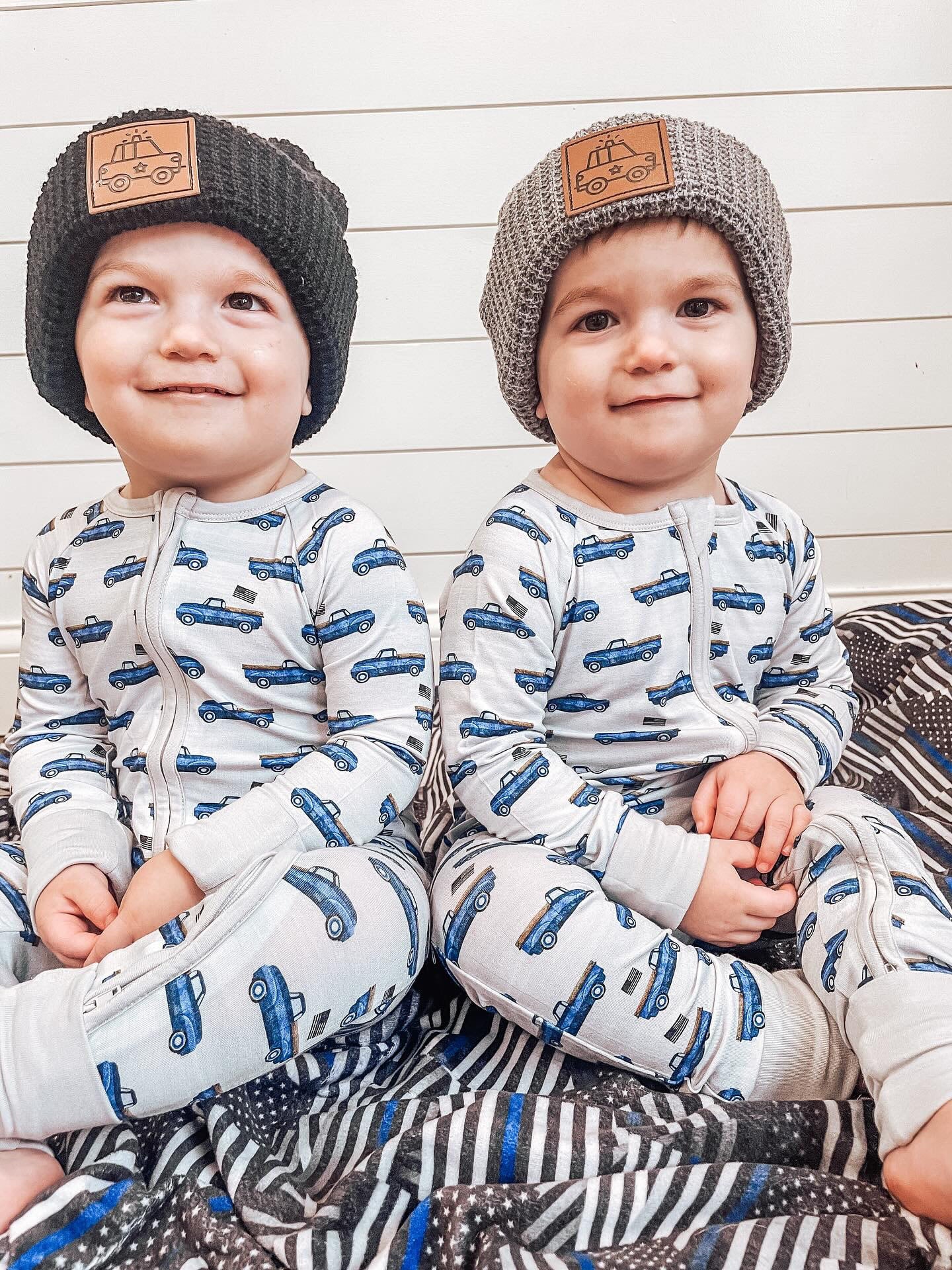 Police Car Waffle Knit Beanie