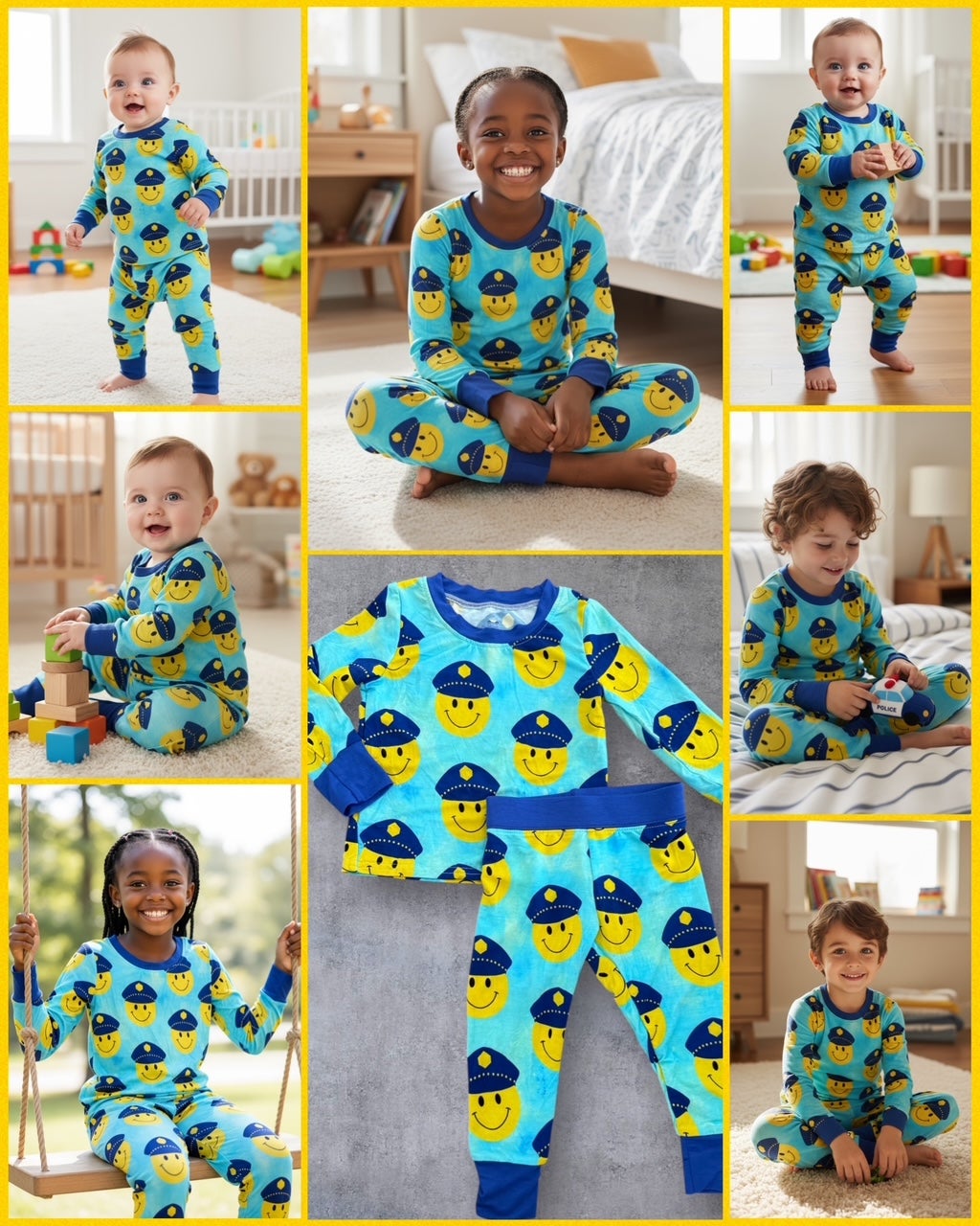 "Officer Smiley" Comfy Cozies Two-Piece Set