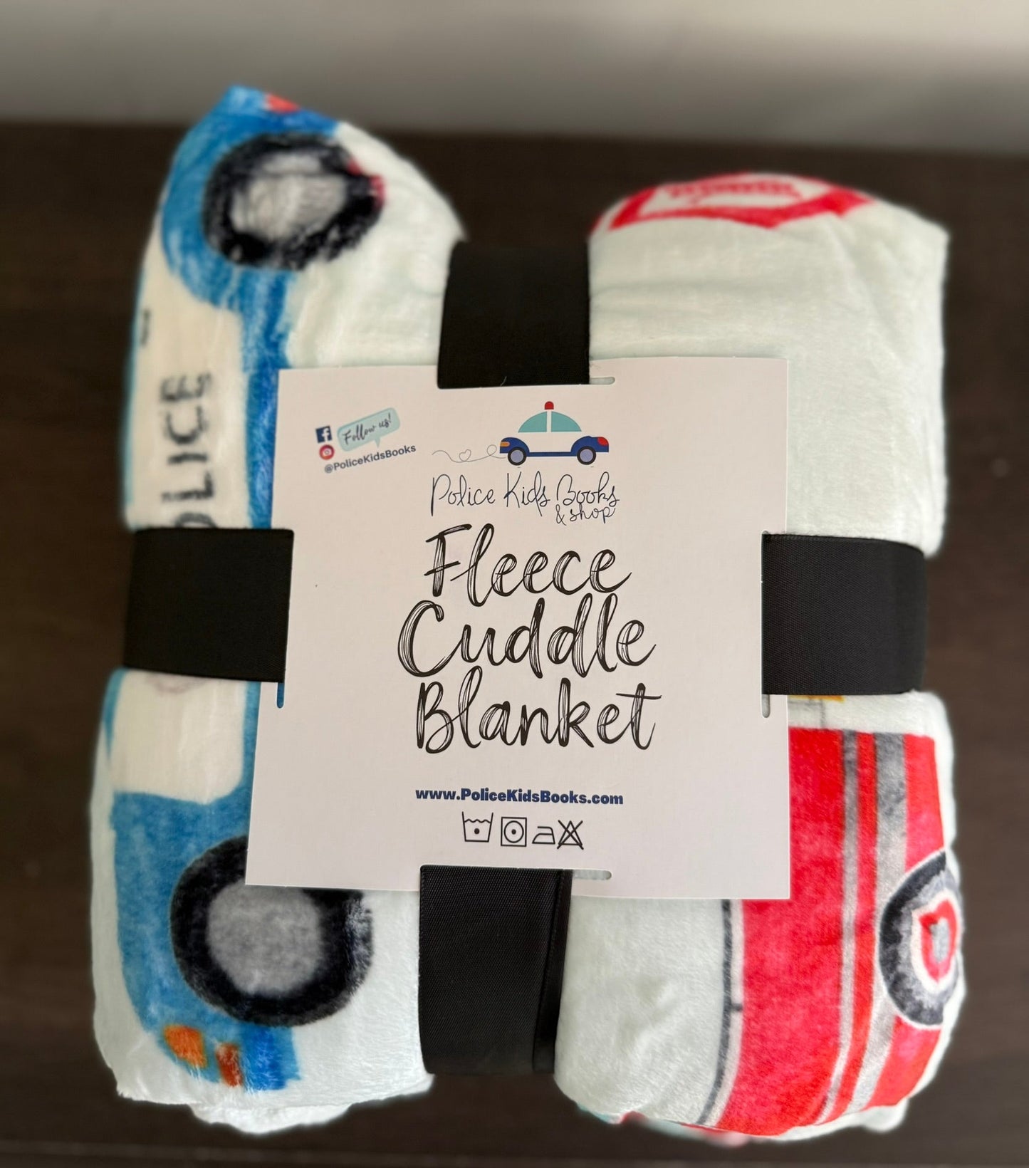 "First Responder Cars and Badges" 60x60” Fleece Cuddle Blanket