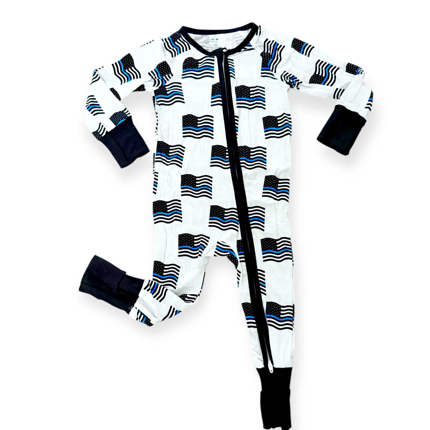 "Blue Line Waving Flags" Comfy Cozies Zip-Up