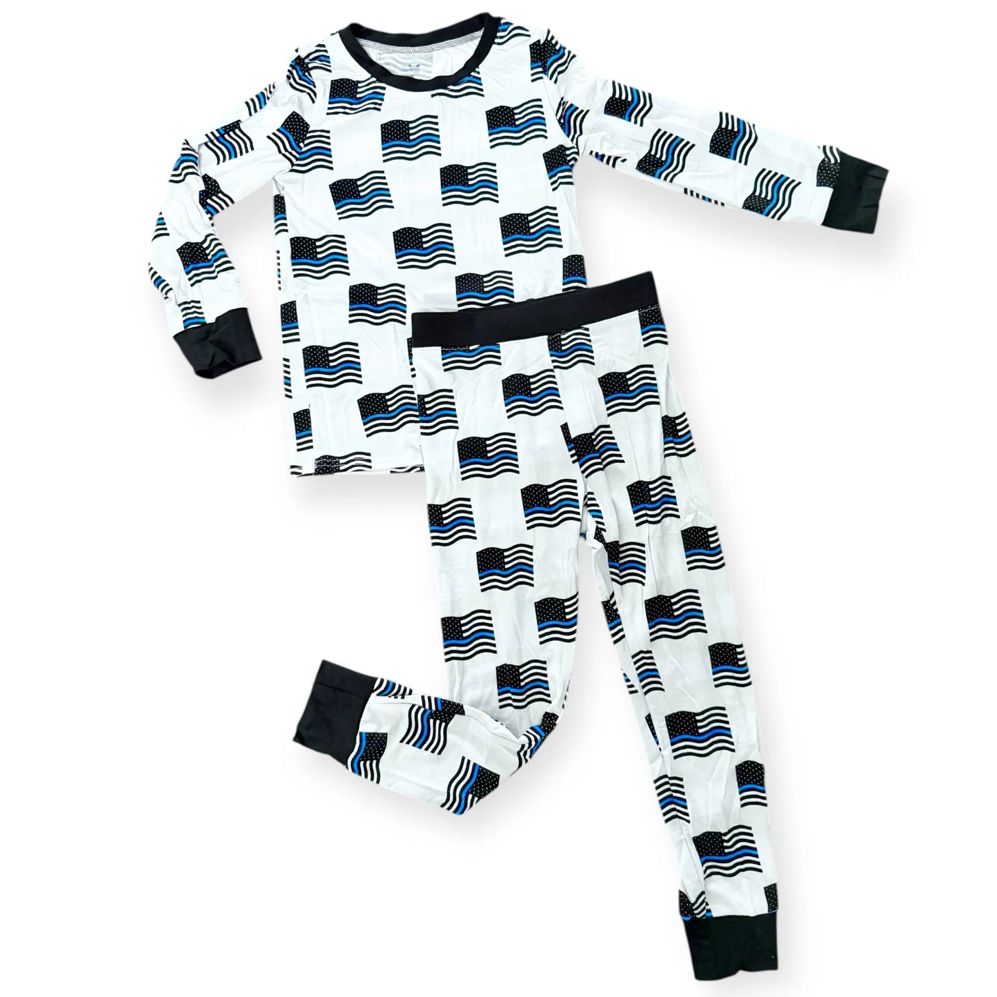 "Blue Line Waving Flags" Two-Piece Comfy Cozies