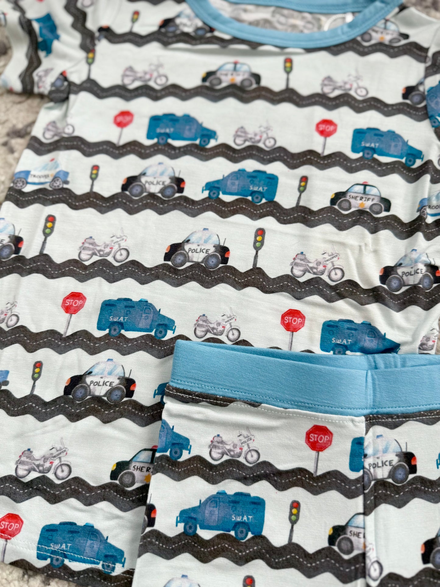 "Road Patrol” Two-Piece Comfy Cozies Short