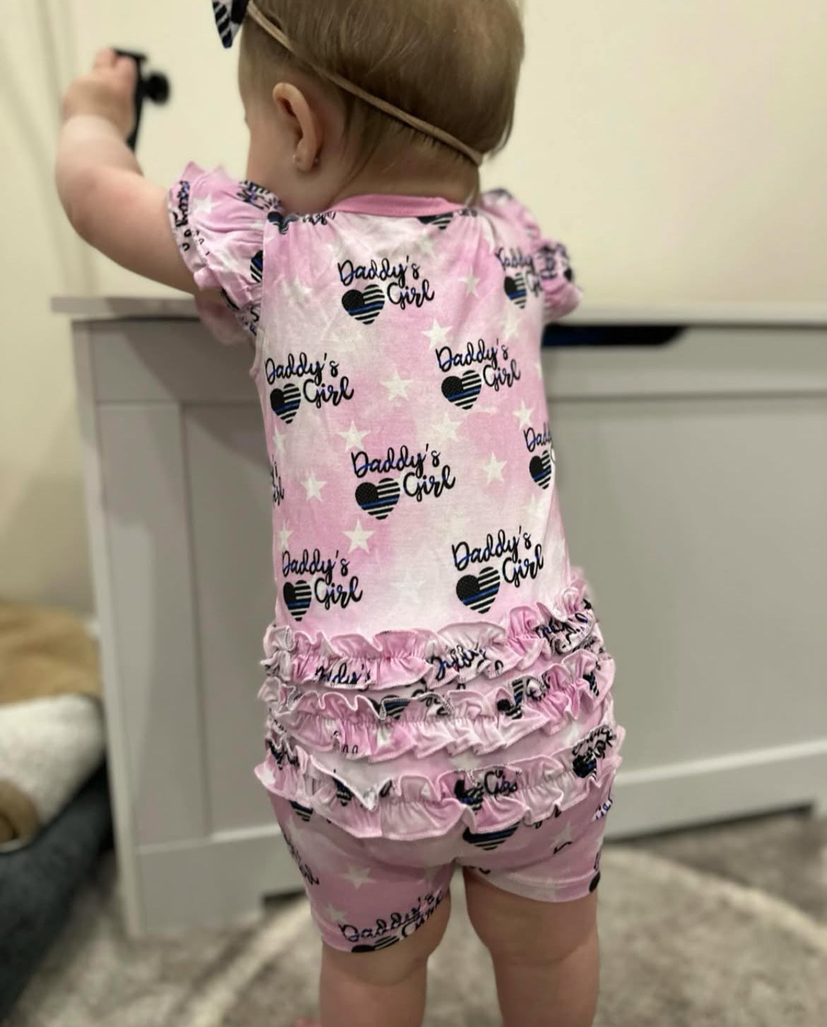 “Daddy’s Girl” Zip-Up Ruffle Romper