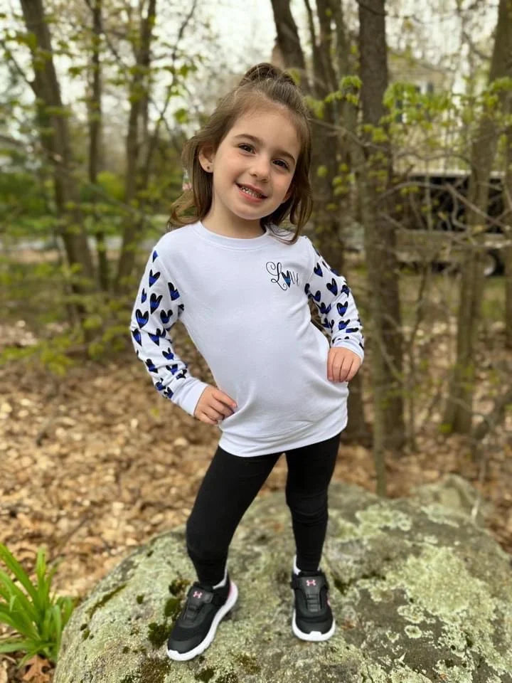 “Blue Line Hearts” Love Crewneck Sweatshirt