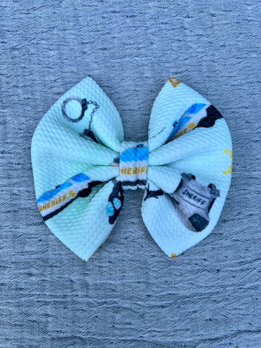 Sheriff on Duty Alligator Clip Bow