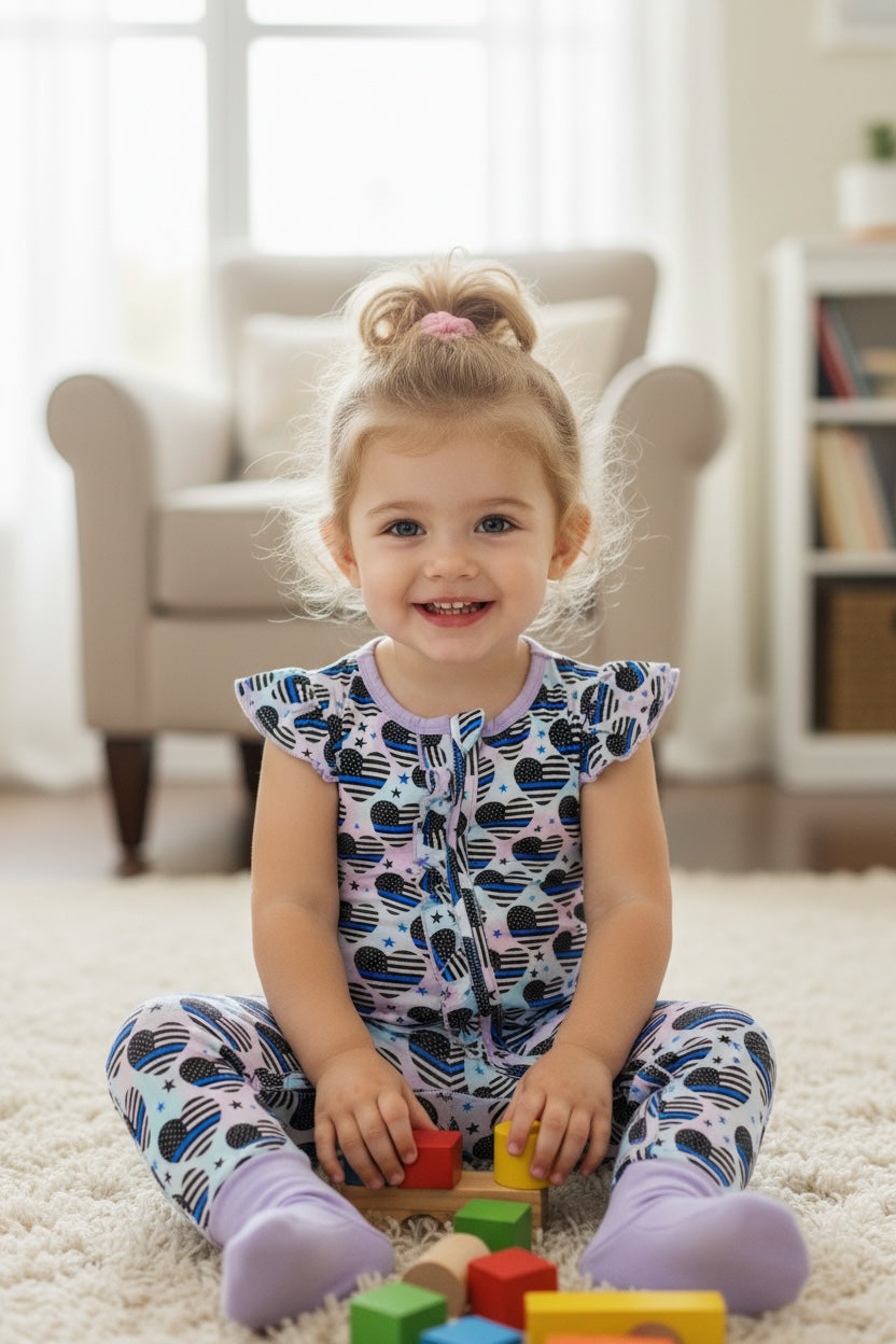 "Magical Sweet Hearts" Comfy Cozies Ruffle Zip-Up