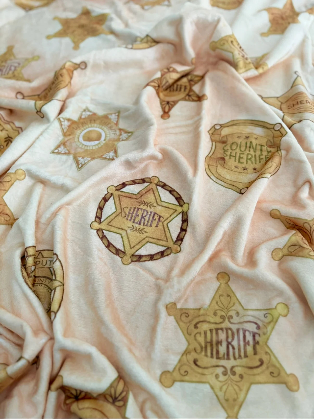 "Sheriff Badges" 60x60” Fleece Cuddle Blanket