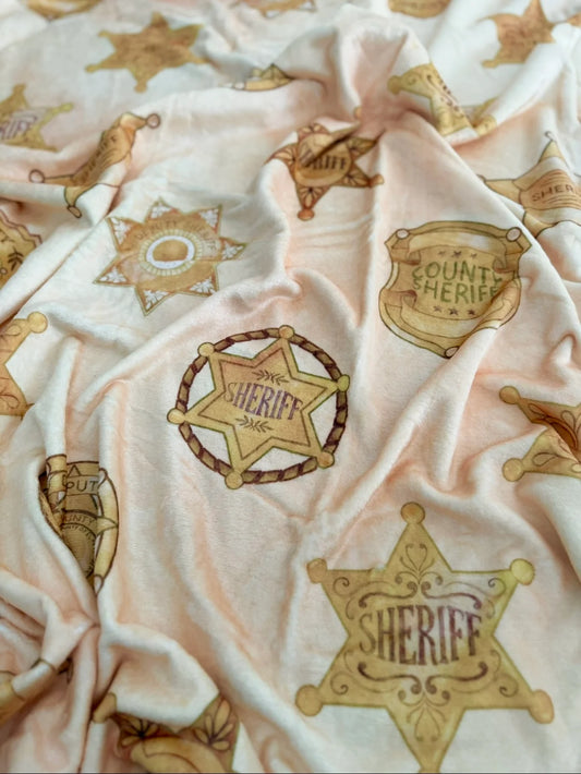 "Sheriff Badges" 60x60” Fleece Cuddle Blanket