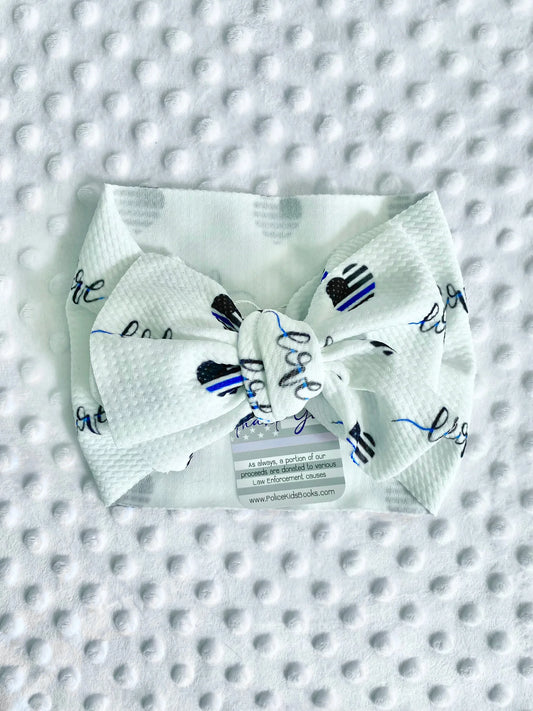 Thin Blue Love Biggie Bow