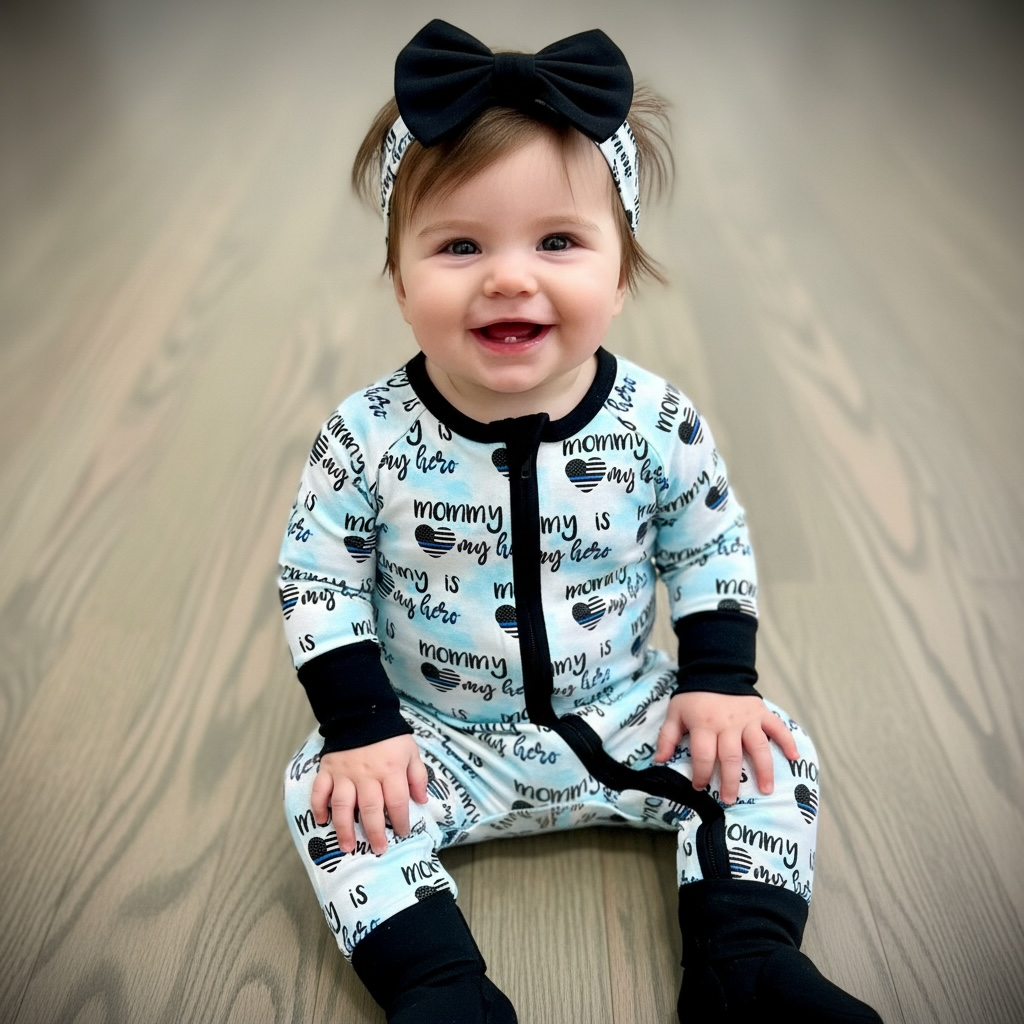 “Mommy’s Little Hero” Comfy Cozies Zip-Up