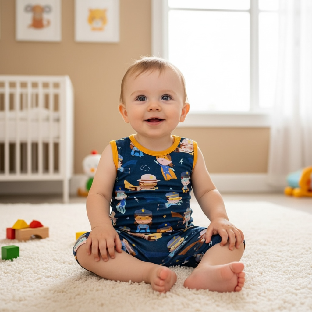 “Real-Life Superheroes” Shorts Romper