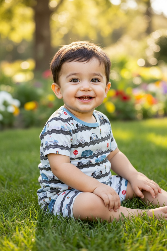 "Road Patrol” Two-Piece Comfy Cozies Short