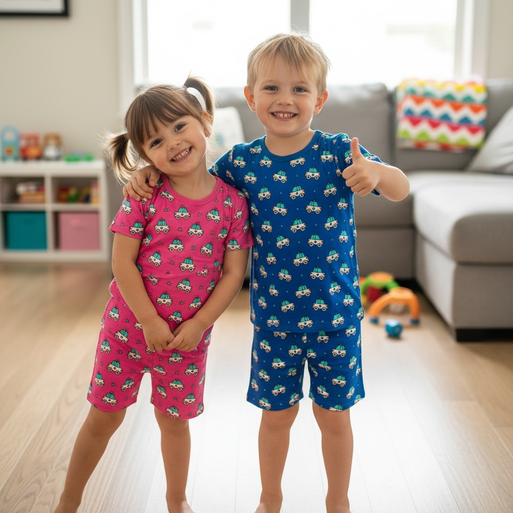 "Ride Along" Two-Piece Comfy Cozies (Short) - Choose Color