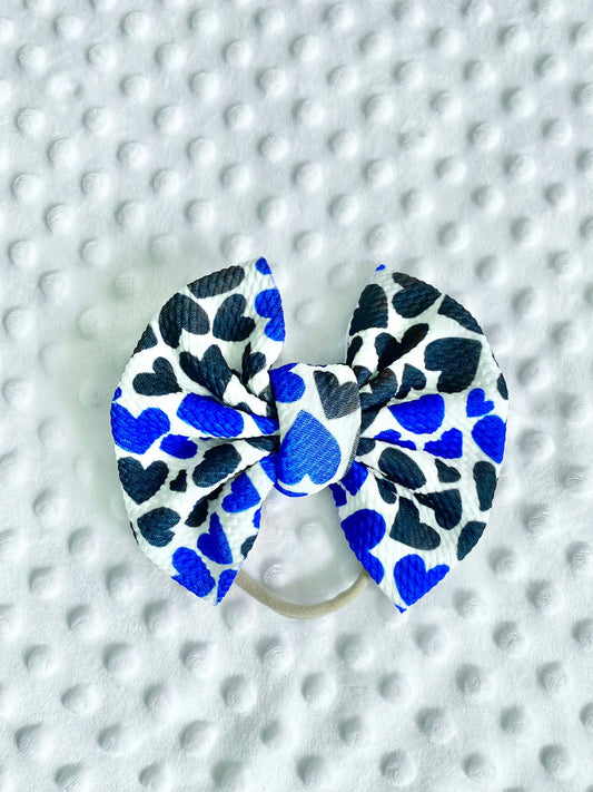 Thin Blue Hearts Nylon Bow