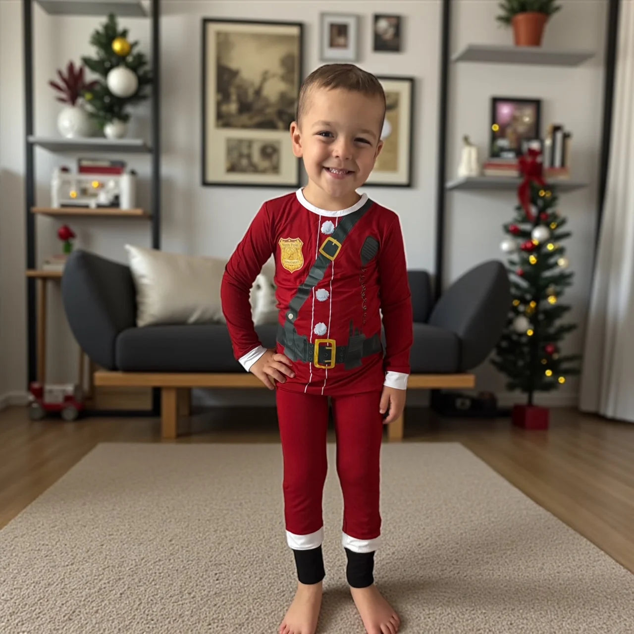 "North Pole Department: Santa Squad"- Two Piece Uniform Comfy Cozies