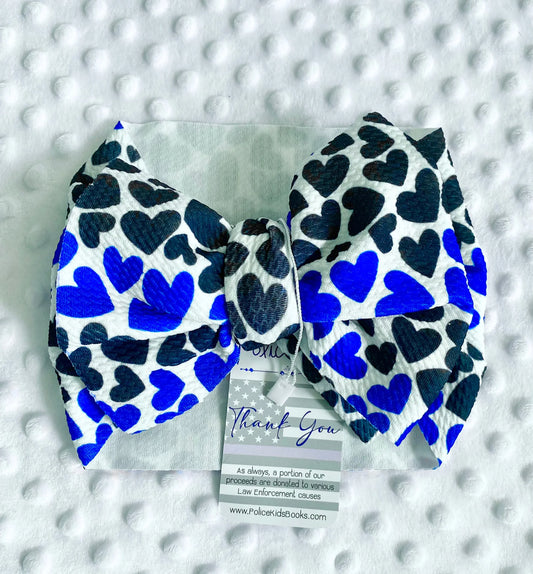 Thin Blue Hearts Biggie Bow