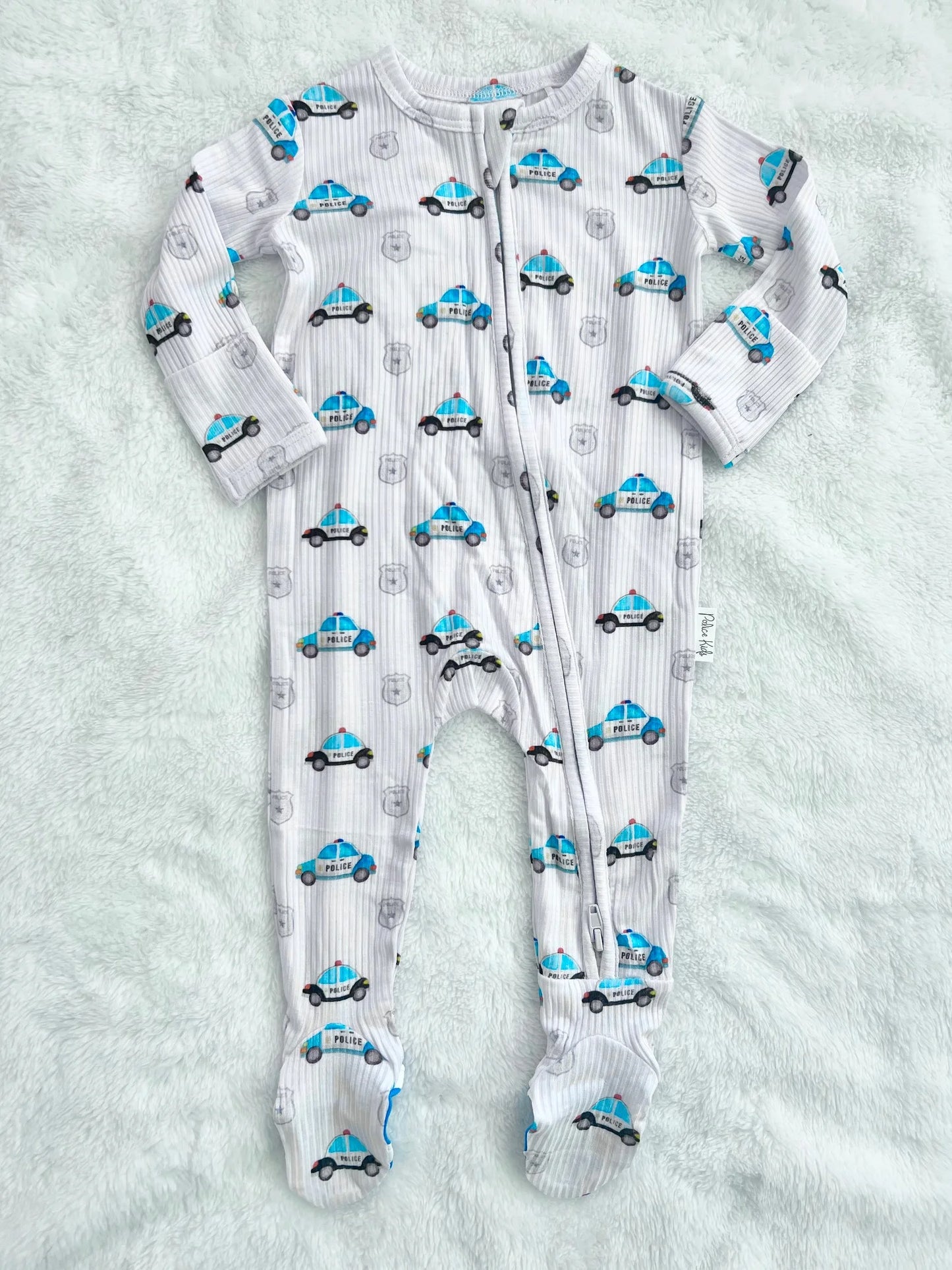 "Police Cars and Badges" Comfy Cozies Ribbed Footie