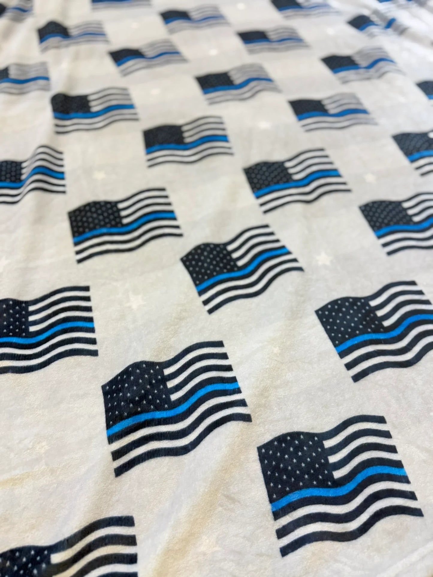 "Blue Line Waving Flags" 60x60” Fleece Cuddle Blanket