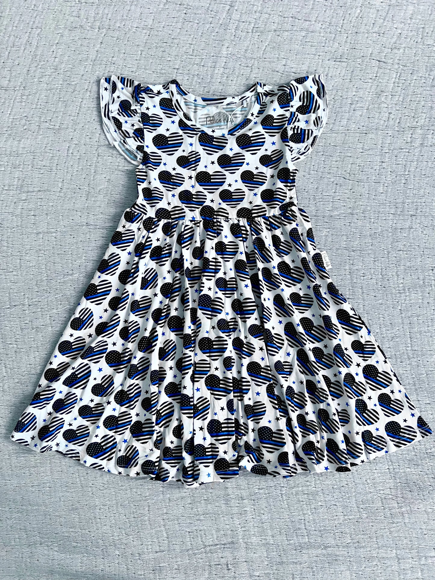 Thin Blue Sweethearts Twirl Dress